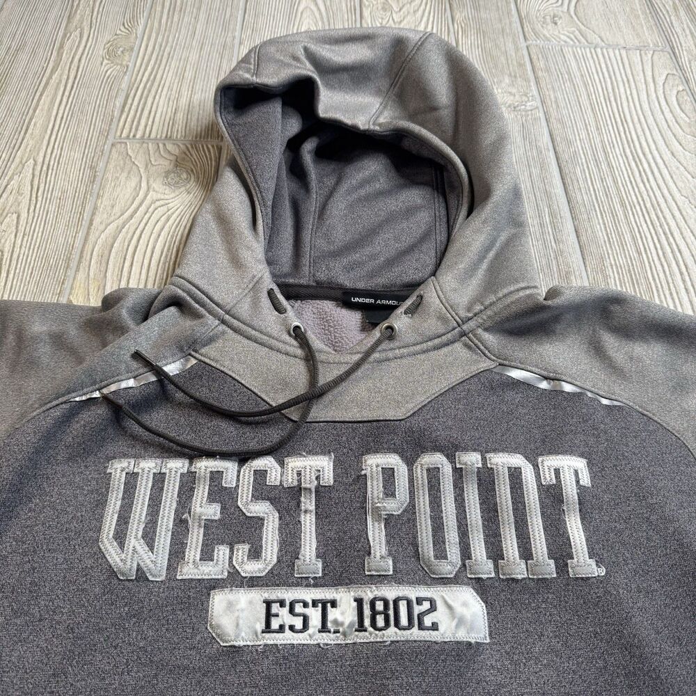 West Point Under Armour Hoodie Men’s L Gray Loose Performance Stitched Army
